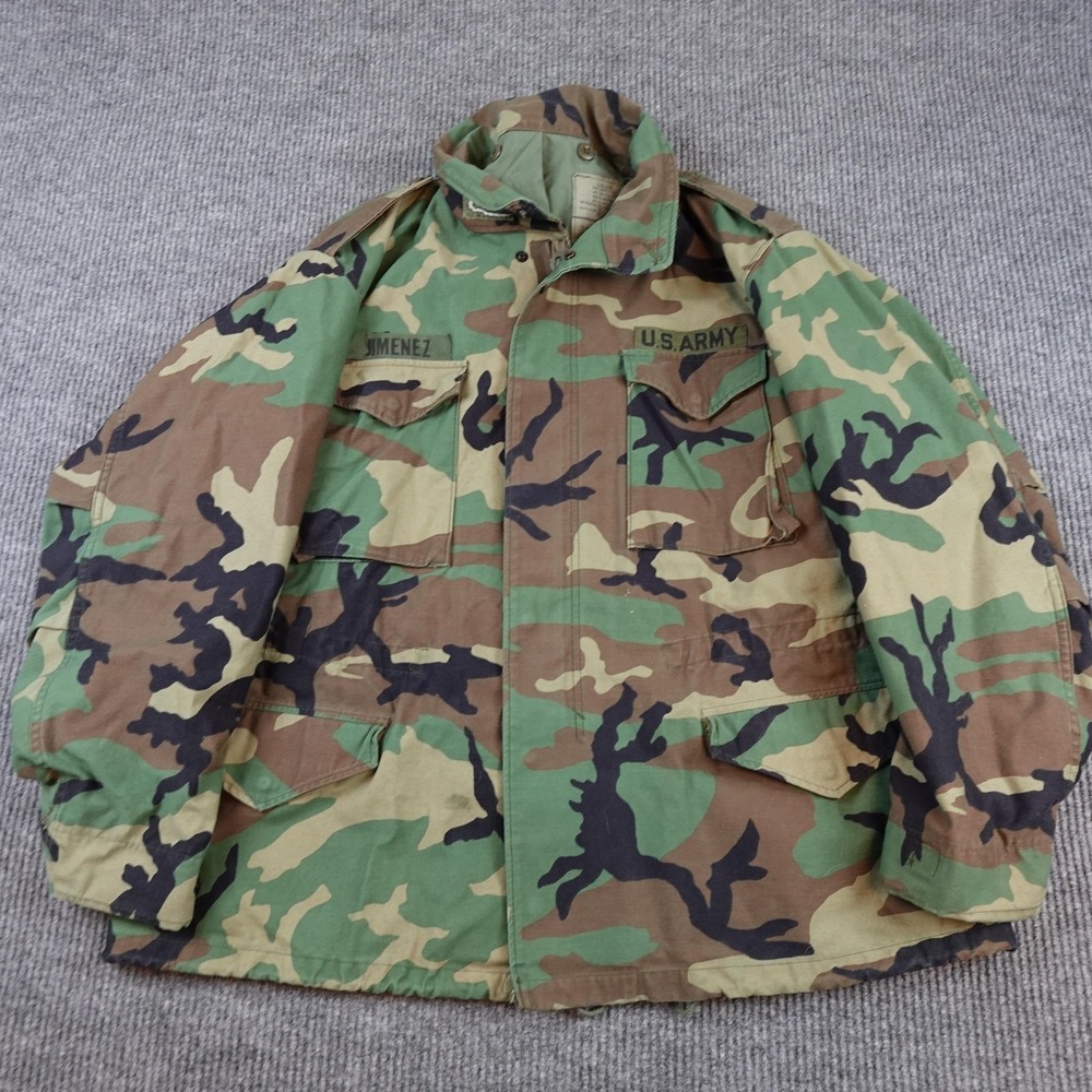 American Apparel Woodland Cold Weather Field Jacket Mens XL Green Camo US Army